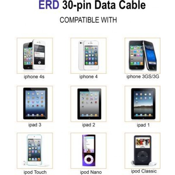 ERD UC-56 1 m Lightning Cable  (Compatible with Mobiles, Tablets, White)