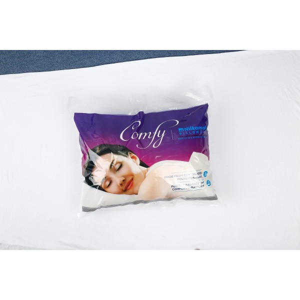 Nilkamal Polyester Fiber Comfy Pillow (White)