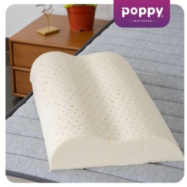 Poppy Latex Natur Craft contour Pillow 26x14inch