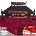 4Ft Steel Cot and Duroflex Bed Combo Offer Set FREE Pillows 