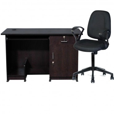 Wooden Desktop CPU Table 4 X 2 Ft + Revolving Chair