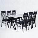 Odhi Dining Table Set SGC116 Marble Top with 6 Dining Chair