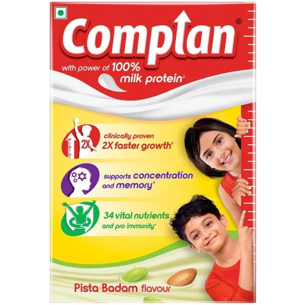 Complan Nutrition & Health Drink - Improves Concentration & Memory Pista Badam Flavour 500g Box