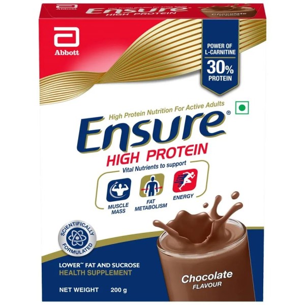 Ensure High Protein Nutritional Powder - For Active Adults Chocolate Flavour 200g Box