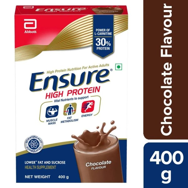 Ensure High Protein Nutritional Powder - For Active Adults Chocolate Flavour 400g Box