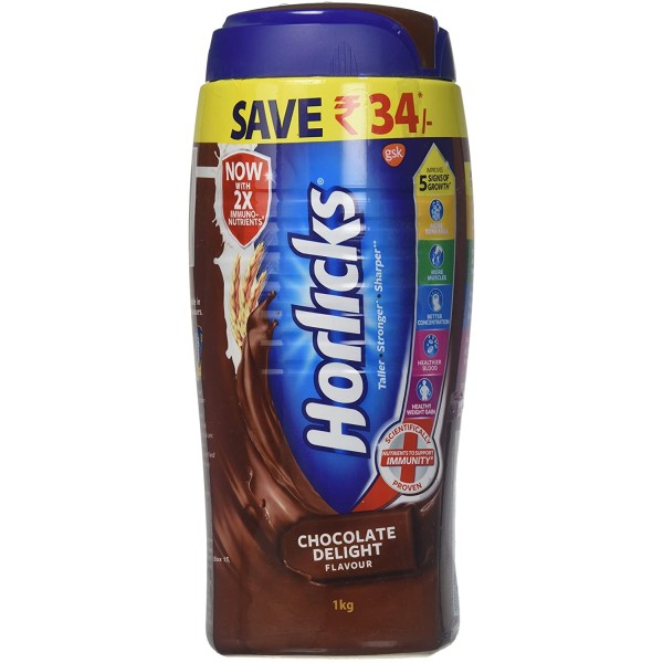 Horlicks Health & Nutrition Drink -  Chocolate Flavour 1kg Jar