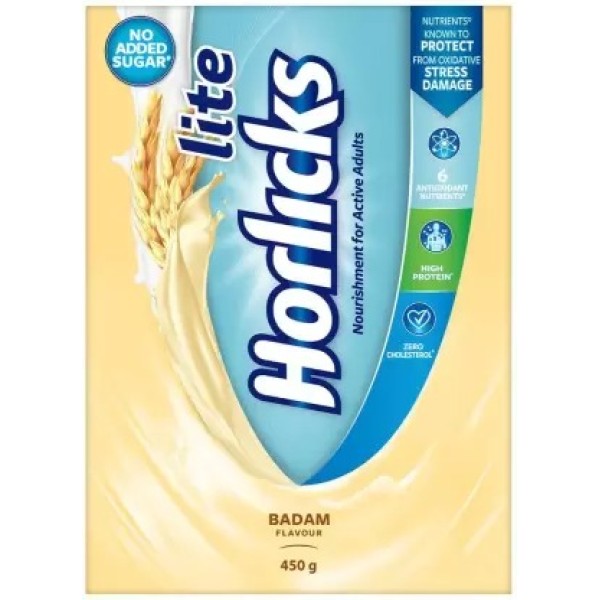 Horlicks Lite Health & Nutrition Drink - Badam Flavour 450g Box