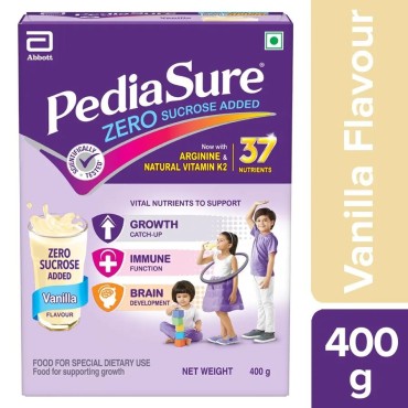 Pediasure Zero Sucrose added Nutrition Powder - Arginine & Vitamin K2, Supports Immunity, For Kids, Vanilla 400g Box