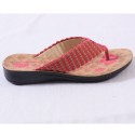 Pink Canvas Flower Printed Women's Sandals 307