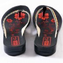 Black Colour Red Flower Printed Women's Sandals 307