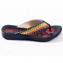 Black Colour Red Flower Printed Women's Sandals 307