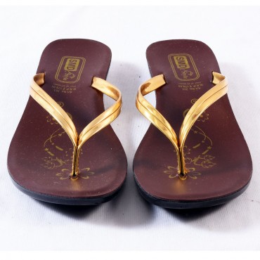 Brown and Gold Colour Women's Sandals 303