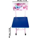 Kids Study Table for 3 - 9 years (Blue Pink Flowers)