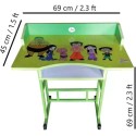 Chanss Kids Study Table and Chair Metal Desk Chair Green Color Finish Color Glossy