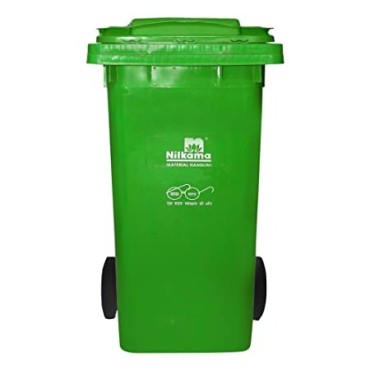 Nilkamal Plastic Manual-Lift 120 L Wheel Garbage Dustbin 