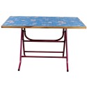 Folding Dining Table 4 X 3 Ft Steel Frame Wooden Top