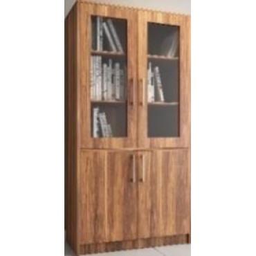 Hompac HPFR 402 File Rack Two Door ELM  Wood 6 Shelves and Storage