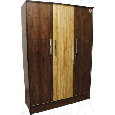 Odhi Brand - KWR301 3 Door Wooden Wardrobe with Locker Vista (18" / 8mm) 
