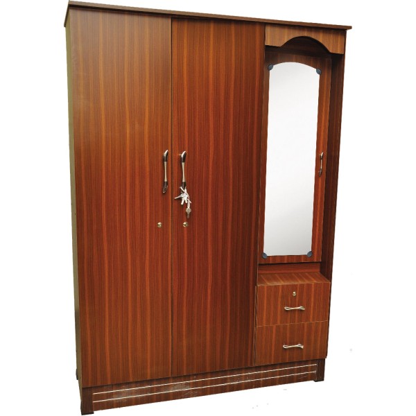 Odhi Brand-Kavery  Wooden Wardrobe KWR307 3 Door Normal 18 One side Dressing (Back 8mm)
