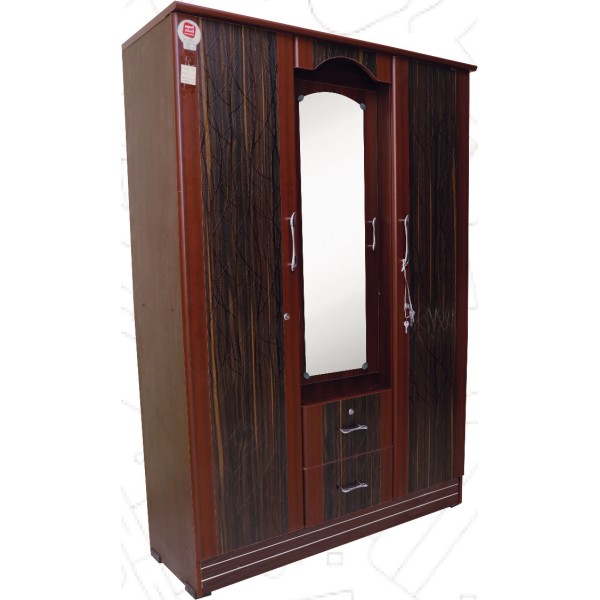 Odhi Brand-Kavery  Wooden Wardrobe KWR322 3 Door SPL 21 Centre Dressing (Back 17mm)