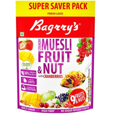 Bagrry's Fruit and Nut Muesli with Cranberries 750gm Supersaver Pack