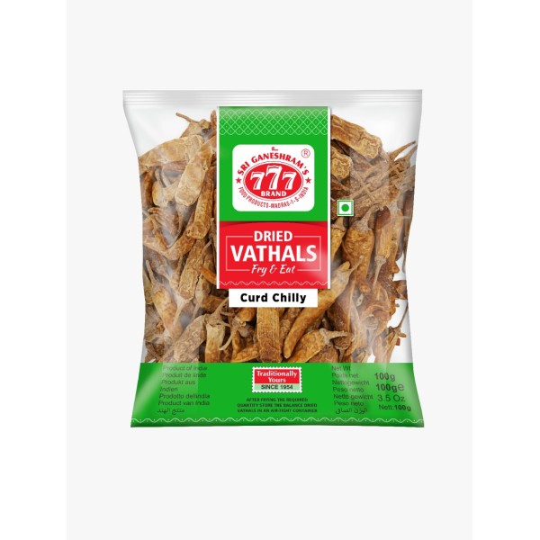 777 Dried Vathals Curd Chilli (Mor Milagai) 100g