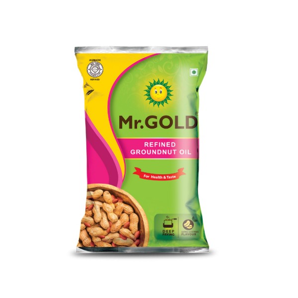 Mr. Gold Refined Groundnut Oil 1litre Pouch