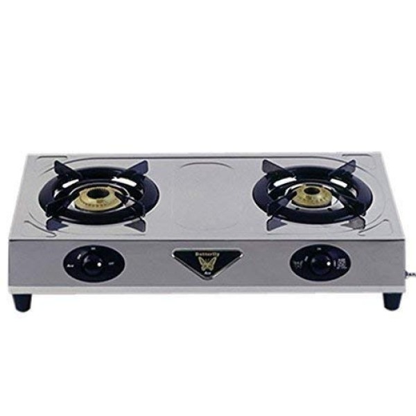 Butterfly Ace 2 Burner Stainless Steel Manual Heating Element Gas Stove