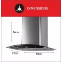 Butterfly Desire Wall Mounted Chimney (Silver 1200 m3/h)