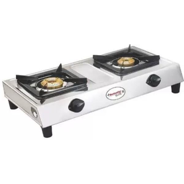 Butterfly Elite 2 Burners Stainless Steel Manual Gas Stove 