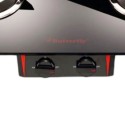 Butterfly Prism Glass 2 Burner Gas Stove, Black/Red Front Knob