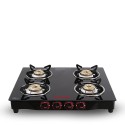 Butterfly Quadro Glass 4 Burner Gas Stove, Black Manual