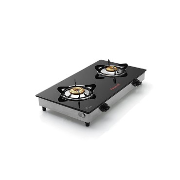Butterfly Reflection Plus 2 Burner Glass Top Stove Black / Silver