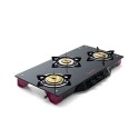 Butterfly Spectra Plus Glass 3 Burner Gas Stove, Black/Pink, Manual