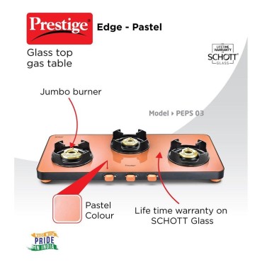 Prestige Edge Gas Table PEPS 03 L - Pastel Gas Stove