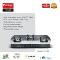 Prestige Premia SCHOTT Glass Top Gas Tables-GTS 03 L Black and White Gas Stove