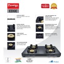 Prestige Edge Gas Table PEBS 04 Black Gas Stove