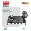 Prestige Svachh Glass Top- L.P Gas Table With Liftable Burnerset, 4 Burners Gas Stove