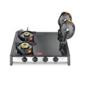 Prestige Svachh Glass Top- L.P Gas Table With Liftable Burnerset, 4 Burners Gas Stove