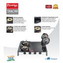 Prestige Svachh Glass Top- L.P Gas Table With Liftable Burnerset, 4 Burners Gas Stove