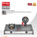 Prestige Svachh Glass Top GTSV-02 - L.P Gas Table With Liftable Burnerset, 2 Burners Gas Stove