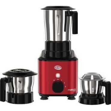Ultra Metamix 750W Mixer Grinder with 3 Jars Candy Red