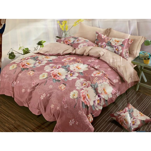 Bed and Pillow Covers 90x95  Daisy Flowers Pink