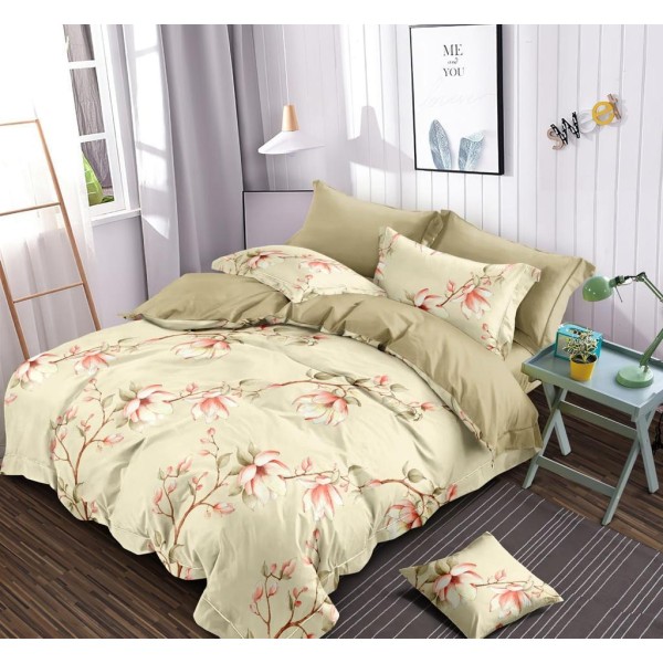 Bed and Pillow Covers 90x95 Floral Light Green