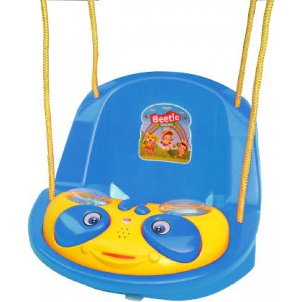 Swing for Kids with Music - Beetle Baby Swing Toy for Indoor and Outdoor - for Boys and Girls (blue)
