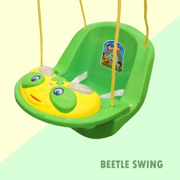 Swing for Kids with Music - Beetle Baby Swing Toy for Indoor and Outdoor - for Boys and Girls (Green)