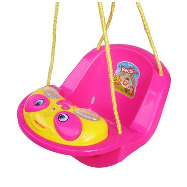 Swing for Kids with Music - Beetle Baby Swing Toy for Indoor and Outdoor - for Boys and Girls (pink)