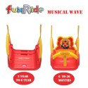Swing for Kids with Music - 3-in-1 Wave Adjustable Baby Swing Toy for Indoor and Outdoor - for Boys and Girls (red)