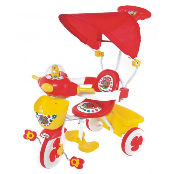 Funride fatboy tricycle with canopy for kids (Red)