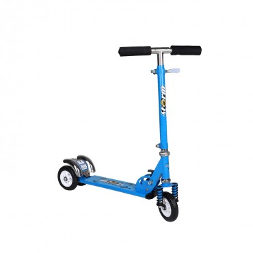 Storm Three Wheel Foldable Kick Scooters for Boys and Girls (Blue)
